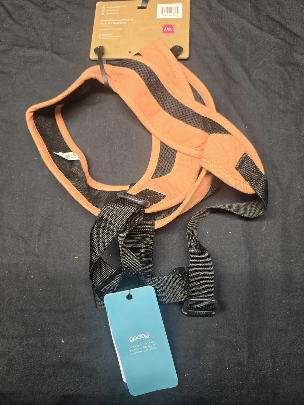 Goodboy Comfort X One Orange & Black Escape-Free Harness 2XL